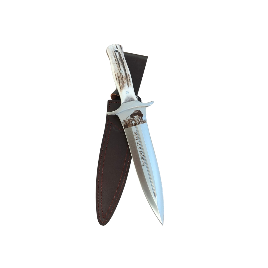 Cuchillo de remate con mango de asta de ciervo